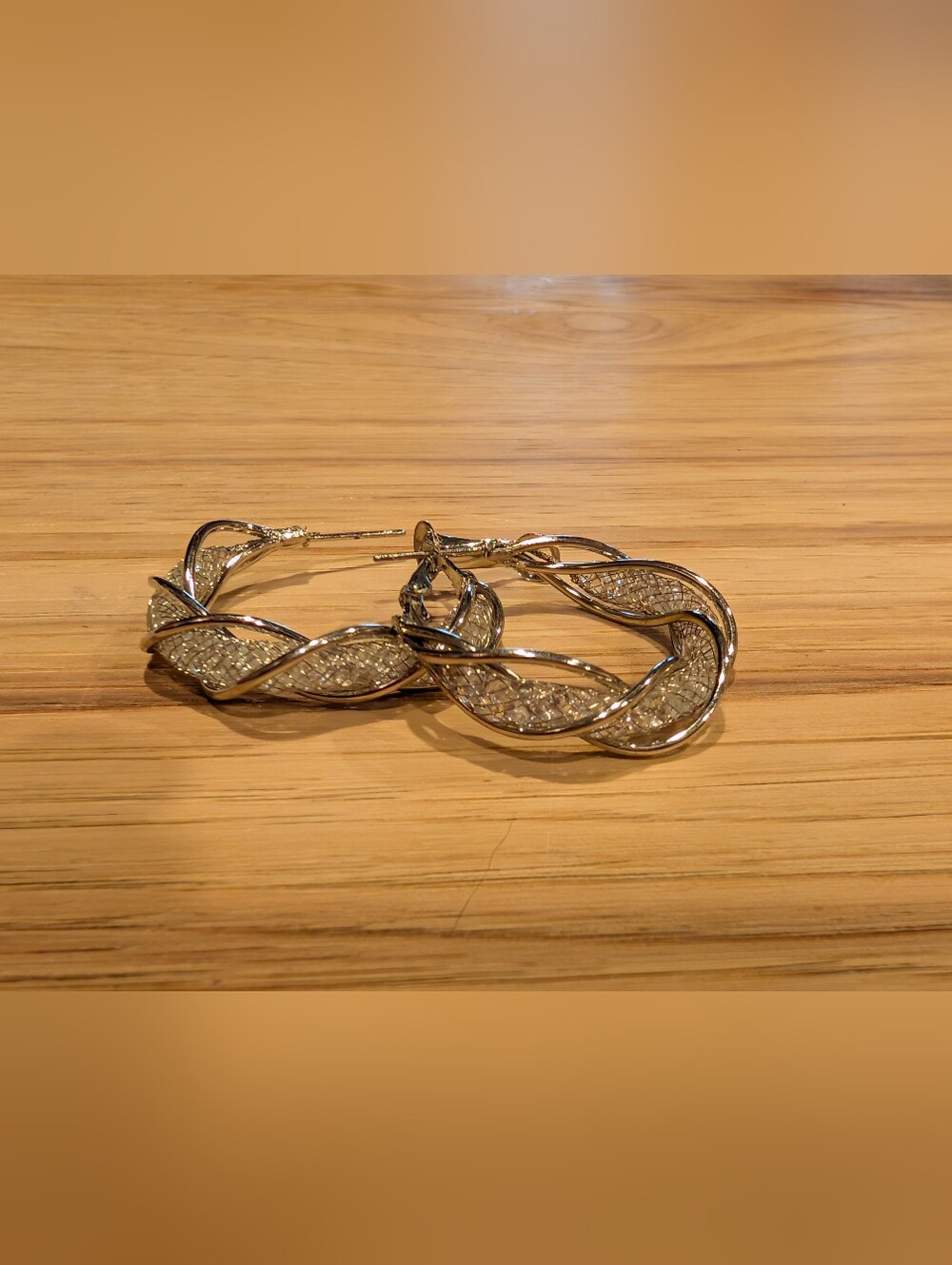 Gold-Tone And Crystal Twisted Hoop Earrings - Elegant Women's Jewelry